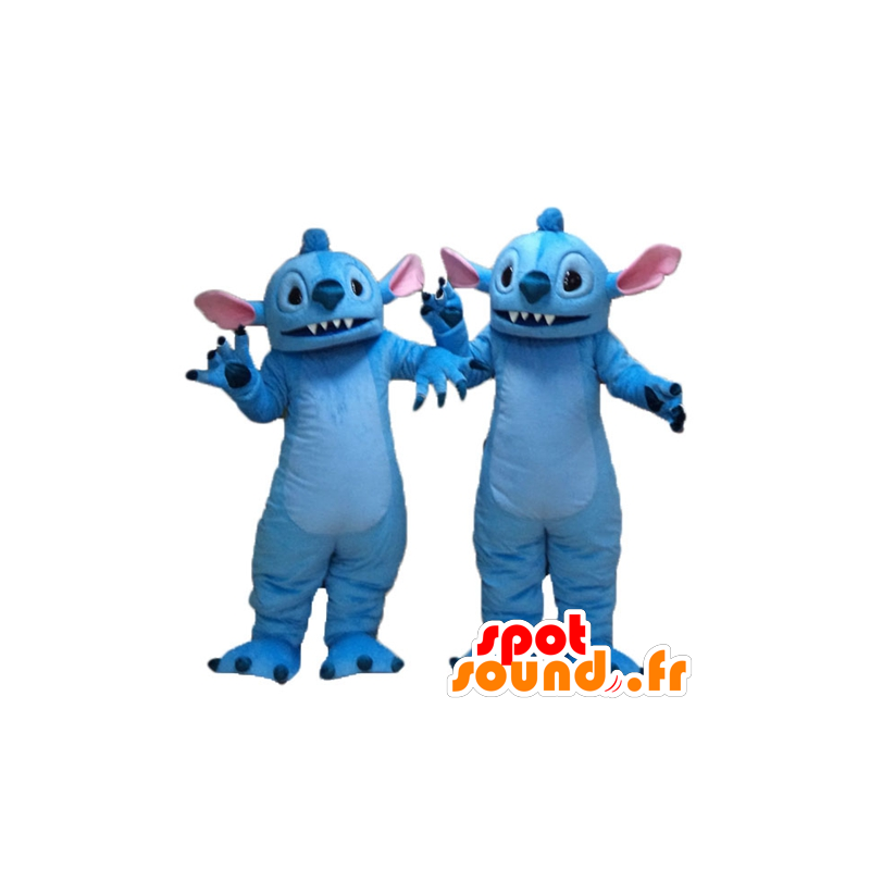 2 Maskottchen Stich, der Ausländer von Lilo und Stitch - MASFR24487 - Maskottchen berühmte Persönlichkeiten