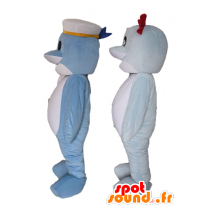 2 mascotas delfines, peces azul y blanco - MASFR24495 - Delfín mascota