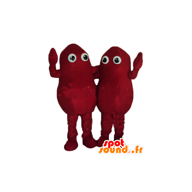 2 mascotte pupazzi di neve, patate rosse - MASFR24497 - Mascotte non classificati