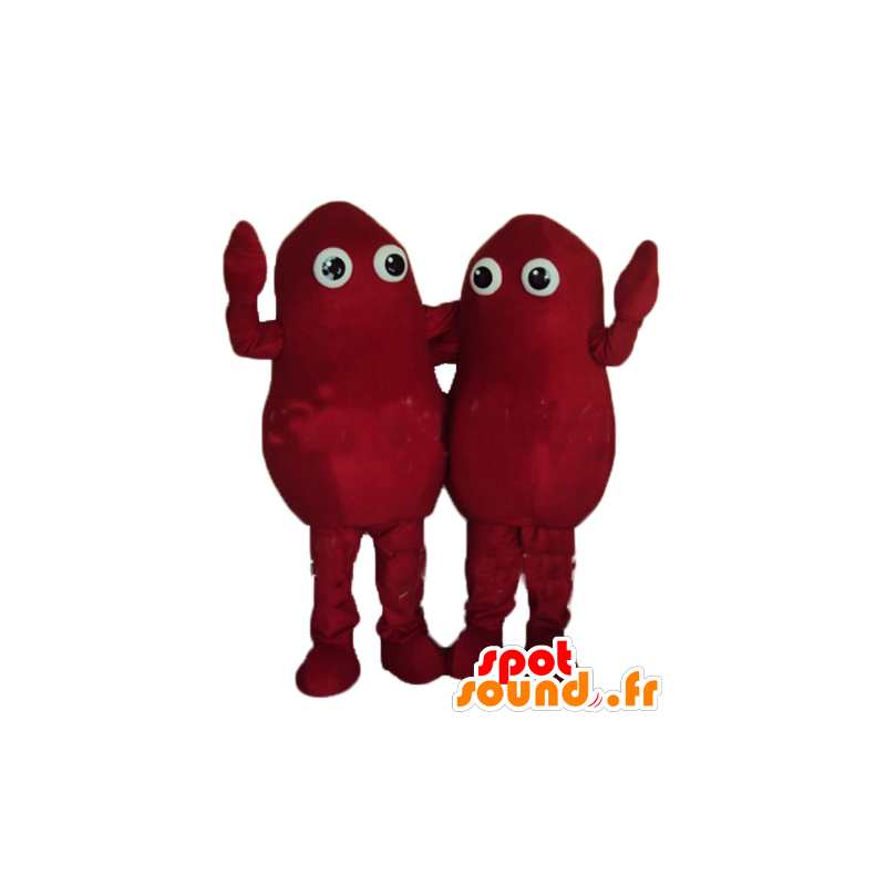 2 mascottes de bonshommes, de patates rouges - MASFR24497 - Mascottes non-classées