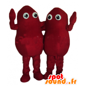 2 mascottes de bonshommes, de patates rouges - MASFR24497 - Mascottes non-classées