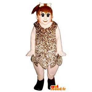 Mascot prehistoric woman with her animal skin - MASFR006701 - Mascots woman