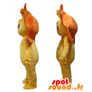 2 mascottes van oranje en gele bloemen, lelies - MASFR24498 - mascottes planten