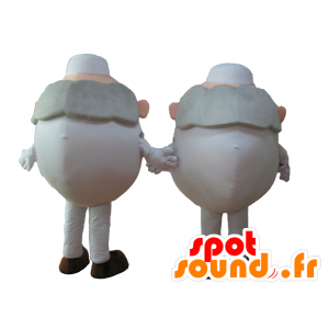 2 mascottes de vieux hommes, de scientifiques, avec des lunettes - MASFR24503 - Mascottes Homme