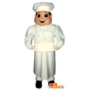 Mascotte de chef cuisinier avec un tablier et une toque - MASFR006702 - Mascottes Homme