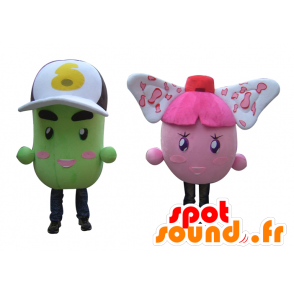 2 mascotas muñecos de nieve de colores, rosa y patatas verdes - MASFR24505 - Mascotas sin clasificar