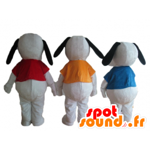 3 mascotes Snoopy cão branco famoso desenho animado - MASFR24508 - mascotes Snoopy