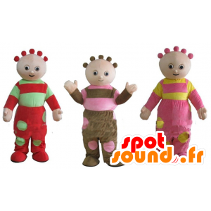 3 Maskottchen Puppen, lustige und farbenfrohe - MASFR24511 - Maskottchen nicht klassifizierte