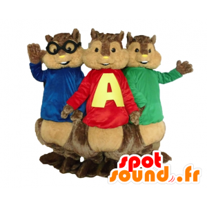 3 maskoti veverky, Alvin a Chipmunkové - MASFR24513 - Celebrity Maskoti