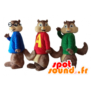 3 μασκότ σκίουροι, Alvin και το Chipmunks - MASFR24514 - διασημότητες Μασκότ