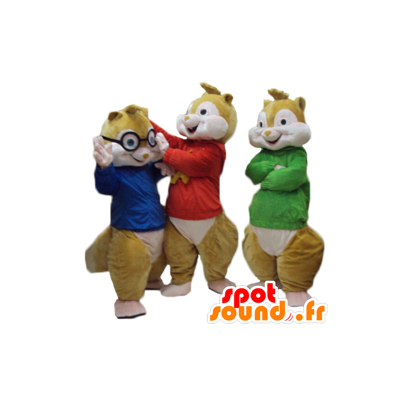 3 mascots squirrels, Alvin and the Chipmunks - MASFR24515 - Mascots famous characters