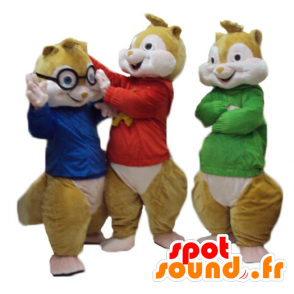 3 mascots squirrels, Alvin and the Chipmunks - MASFR24515 - Mascots famous characters