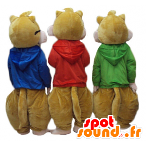 3 mascots squirrels, Alvin and the Chipmunks - MASFR24515 - Mascots famous characters
