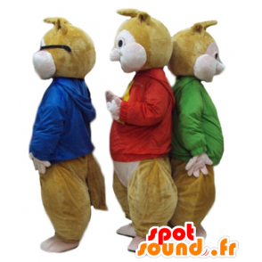 3 maskoti veverky, Alvin a Chipmunkové - MASFR24515 - Celebrity Maskoti