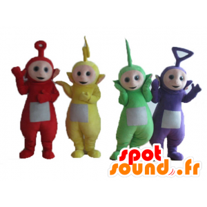 4 mascotes Teletubbies, personagens coloridos de séries de TV - MASFR24517 - Teletubbies mascote