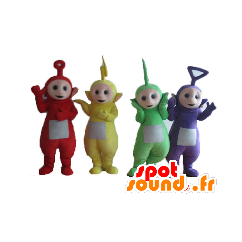 4 mascotas Teletubbies, coloridos personajes de series de televisión - MASFR24517 - Mascotas Teletubbies