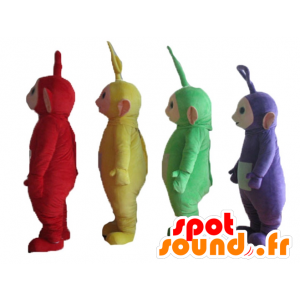 4 mascottes Teletubbies, kleurrijke personages van de tv-serie - MASFR24517 - Teletubbies Mascot