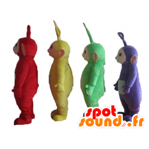 4 Teletubbies maskotar, färgglada TV-seriefigurer - Spotsound