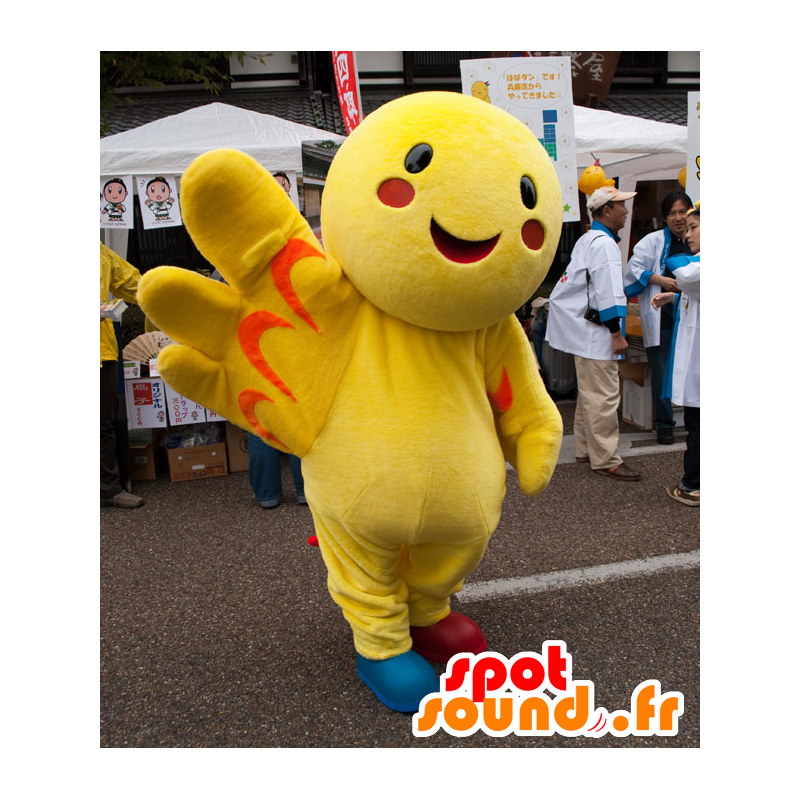Haba-Tan maskot, kæmpe gul fugl - Spotsound maskot kostume