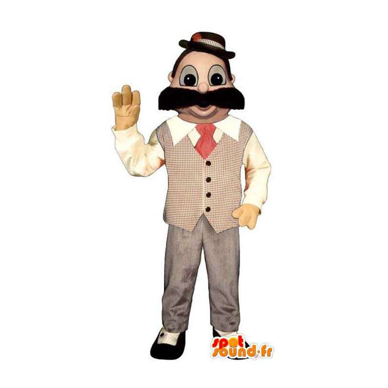 Ο άνθρωπος κοστούμι μασκότ με ένα μεγάλο μουστάκι - MASFR006705 - Ο άνθρωπος Μασκότ