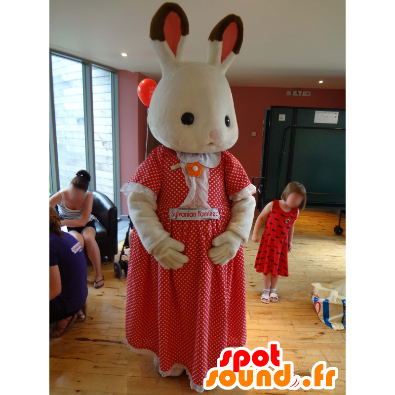 Sylvanian Familie Maskottchen, weißes Kaninchen in einem roten Kleid - MASFR25004 - Yuru-Chara japanischen Maskottchen Sylvanian Familie Maskottchen, weißes Kaninchen in einem roten Kleid - MASFR25004 - Yuru-Chara japanischen Maskottchen