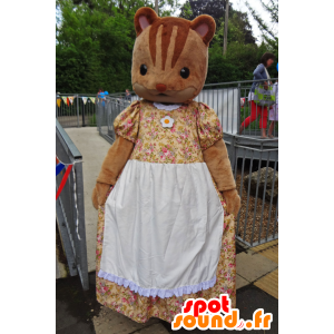 Μασκότ Sylvanian οικογένεια του καφέ σκίουρος στο κίτρινο φόρεμα - MASFR25005 - Yuru-Χαρά ιαπωνική Μασκότ