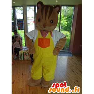Sylvanian familie maskot, egern i gule overalls - Spotsound