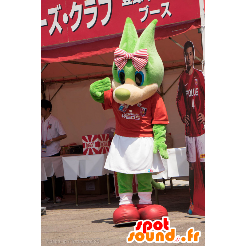 Urawa Reds mascotte, verde, lupo dagli occhi azzurri - MASFR25016 - Yuru-Chara mascotte giapponese