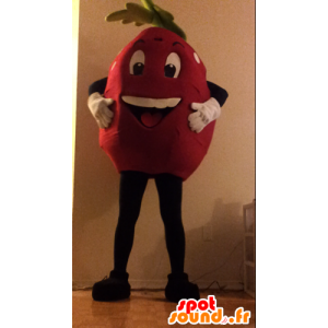 Mascotte fragola gigante, pois rossi e bianchi - MASFR25019 - Yuru-Chara mascotte giapponese