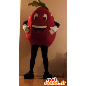 Mascotte fragola gigante, pois rossi e bianchi - MASFR25019 - Yuru-Chara mascotte giapponese