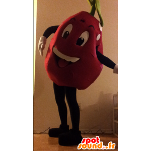 Mascot giant strawberry, red and white polka dots - MASFR25019 - Yuru-Chara Japanese mascots