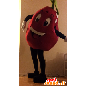 Mascotte fragola gigante, pois rossi e bianchi - MASFR25019 - Yuru-Chara mascotte giapponese