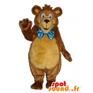 Brown teddy mascot, soft, with a bow tie - MASFR25021 - Pantyhose