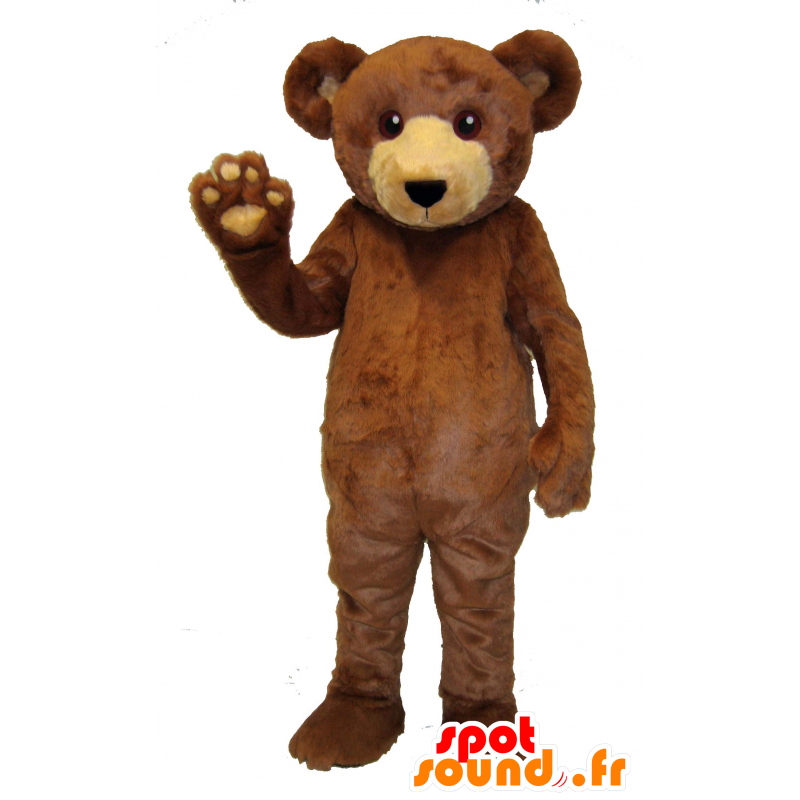 La mascota del oso marrón y beige, suave y peludo - MASFR25022 - Pantimedias