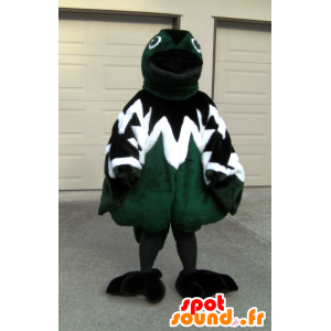 Spætte maskot, tricolor fugl, grøn, hvid og sort - Spotsound