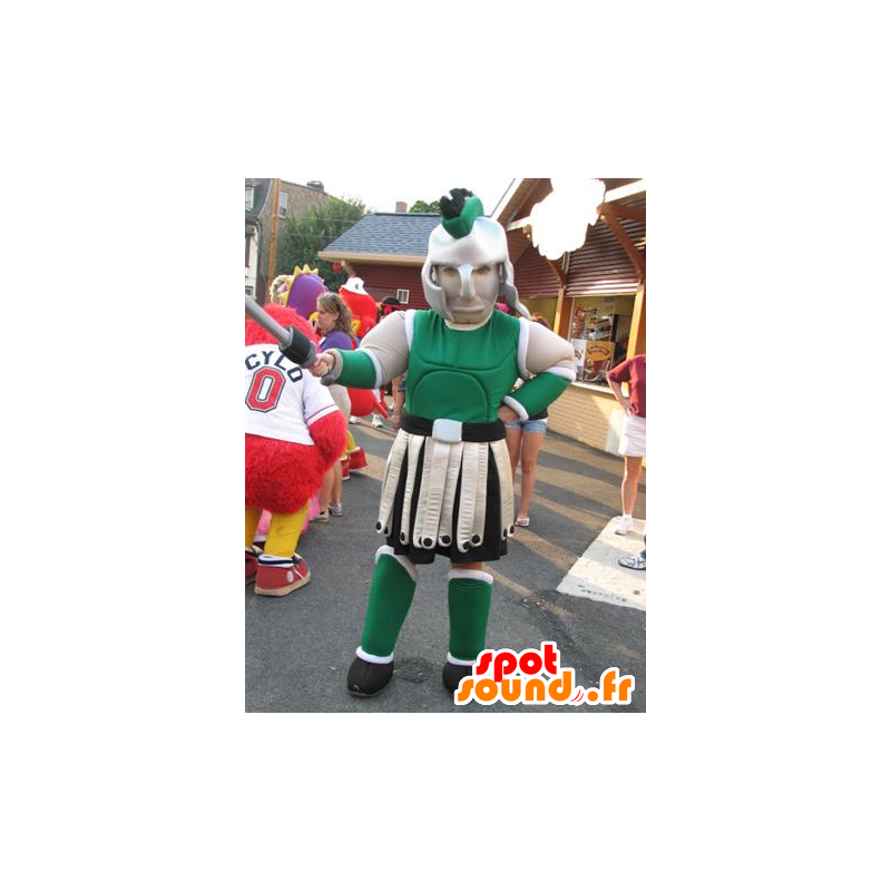 緑の鎧を着たグラディエーターのマスコット-MASFR25025-日本のゆるキャラのマスコット