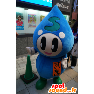 Mascotte Afterglow, de goutte d'eau bleue géante - MASFR25026 - Mascottes Yuru-Chara Japonaises