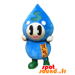 Mascotte Afterglow, goccia gigante di acqua blu - MASFR25026 - Yuru-Chara mascotte giapponese