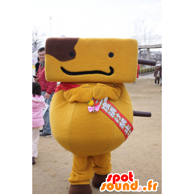 Mascot Kushitan, geel en bruin man - MASFR25027 - Yuru-Chara Japanse Mascottes