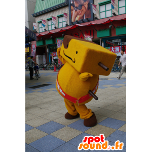 Mascotte de Kushitan, bonhomme jaune et marron - MASFR25027 - Mascottes Yuru-Chara Japonaises