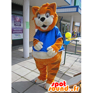 Fox Maskottchen tiger, orange, braun und weiß - MASFR25029 - Strumpfhosen