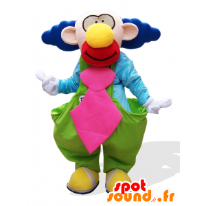 Mascotte grappige en kleurrijke clown met blauw haar - MASFR25036 - Yuru-Chara Japanse Mascottes