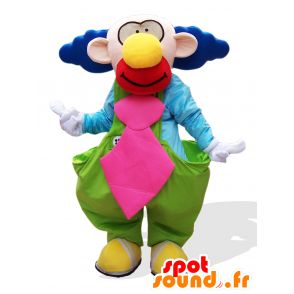 Mascotte de clown rigolo et coloré, aux cheveux bleus - MASFR25036 - Mascottes Yuru-Chara Japonaises