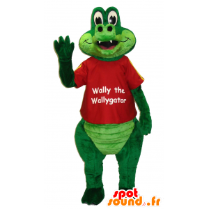 Wally Walligator maskot, grøn krokodille - Spotsound maskot