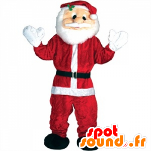 Santa Claus Maskot červená a bílá obra - MASFR25042 - Vánoční Maskoti