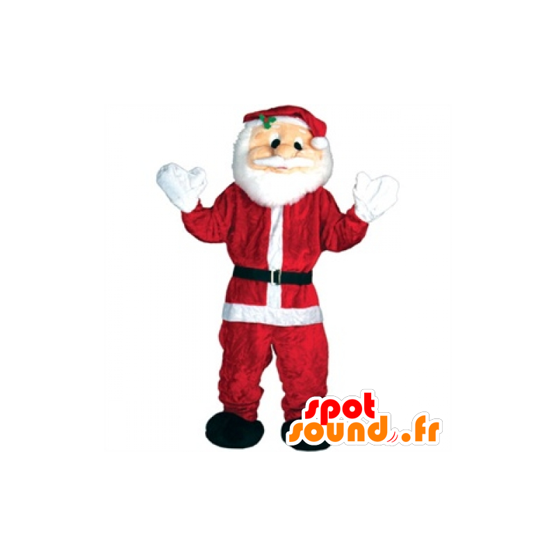 Joulupukki Mascot punainen ja valkoinen jättiläinen - MASFR25042 - joulun Maskotteja