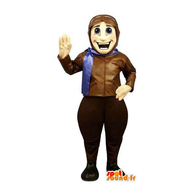 Mascotte d'aviateur. Costume de pilote d'avion - MASFR006712 - Mascottes Homme