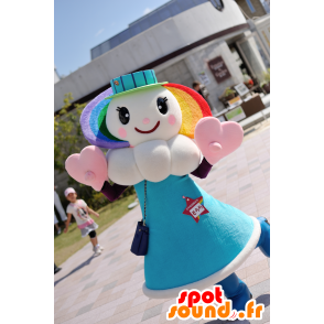 Mascot sorara, tyttö, sateenkaari taivaalla pilvi - MASFR25048 - Mascottes Yuru-Chara Japonaises