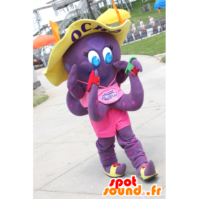 Ocho mascot, purple octopus Magic Waters - MASFR25052 - Yuru-Chara Japanese mascots