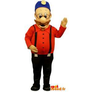 Mascot besnorde man in een overall - MASFR006713 - man Mascottes